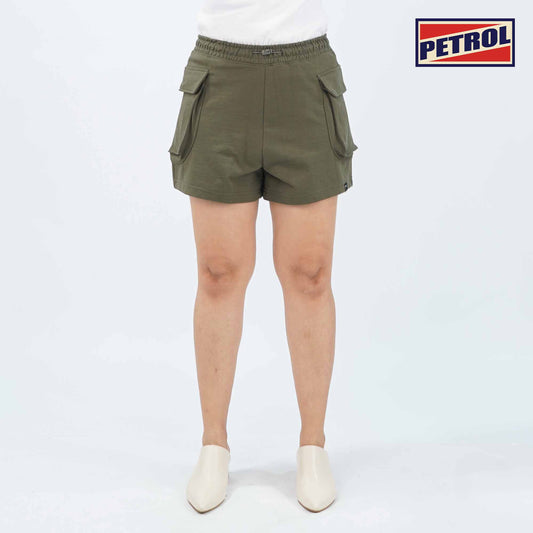 Petrol Ladies Basic Non-Denim Cargo Short Mid-Rise 176378 (Fatigue)
