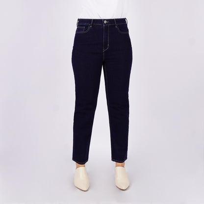 Petrol Ladies Basic Denim Mom Jeans Mid-Rise Slim Fitting 179576-U (Dark Shade)