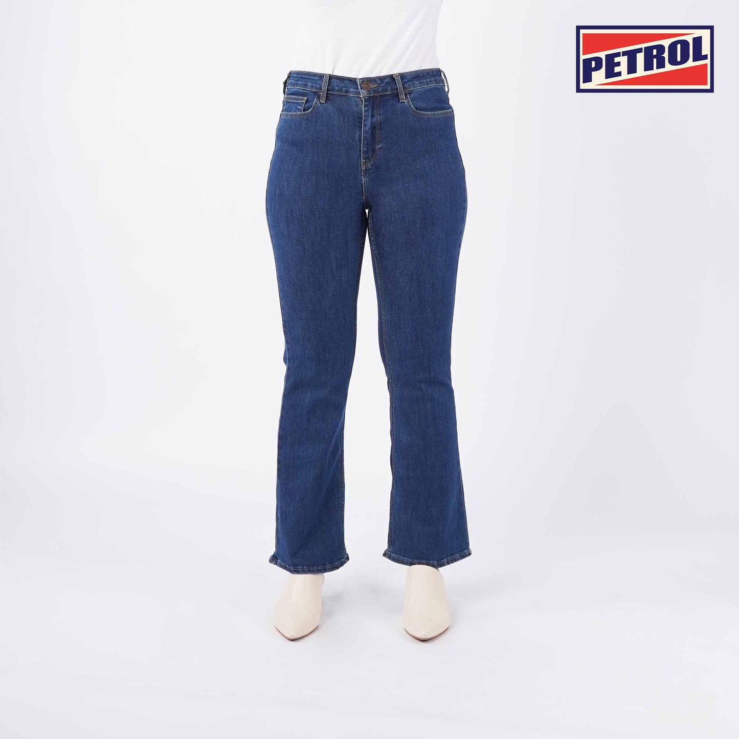 Petrol Ladies Basic Denim Flared Jeans Mid-Rise 179074 (Dark Shade)