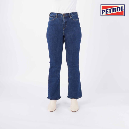 Petrol Ladies Basic Denim Flared Jeans Mid-Rise 179074 (Dark Shade)