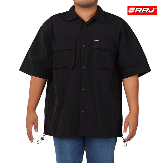 RRJ Men's Basic Woven Oversized Fitting 178834 (Black)