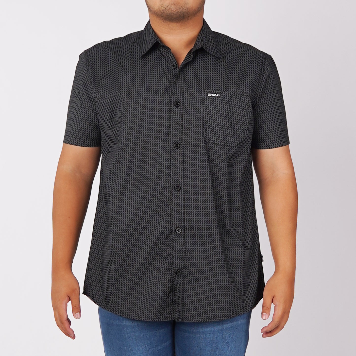 RRJ Men's Basic Woven Semibody Fitting 168738 (Black)