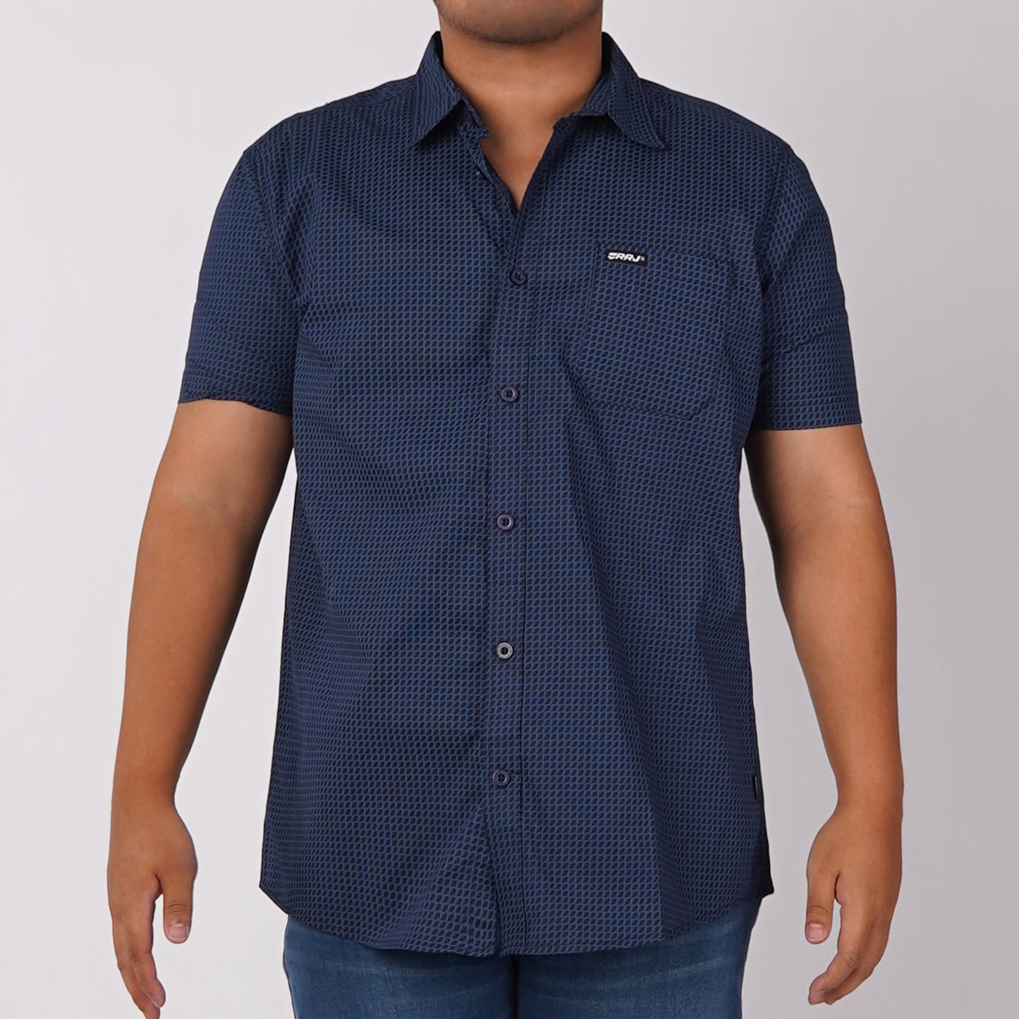 RRJ Men's Basic Woven Semibody Fitting 168738 (Navy)