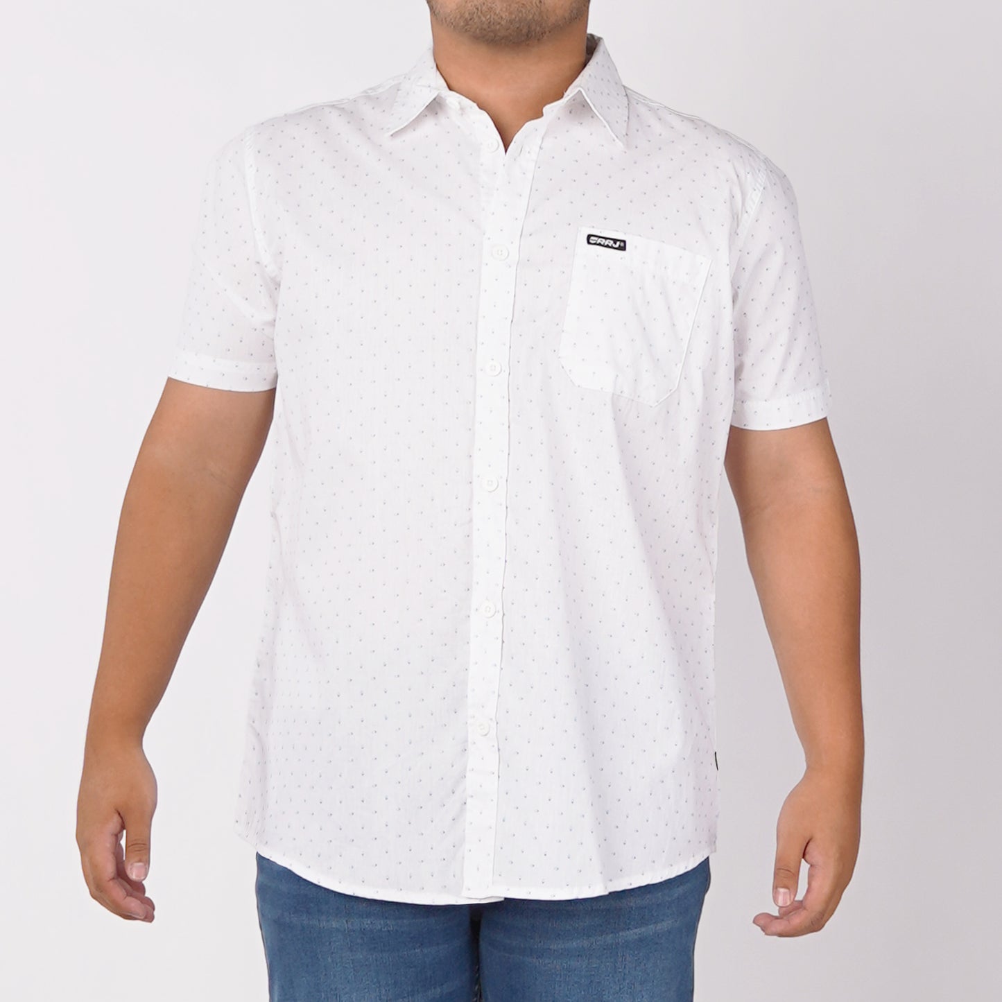 RRJ Men's Basic Woven Semibody Fitting 168749 (White)