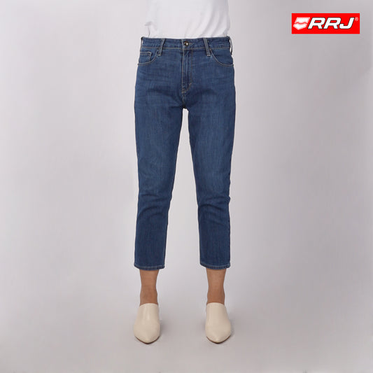 RRJ Ladies Basic Denim Boyfriend Jeans Mid-Rise 179919 (Medium Shade)