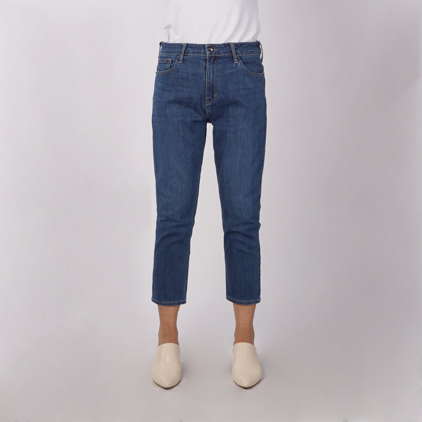 RRJ Ladies Basic Denim Boyfriend Jeans Mid-Rise 179919 (Medium Shade)