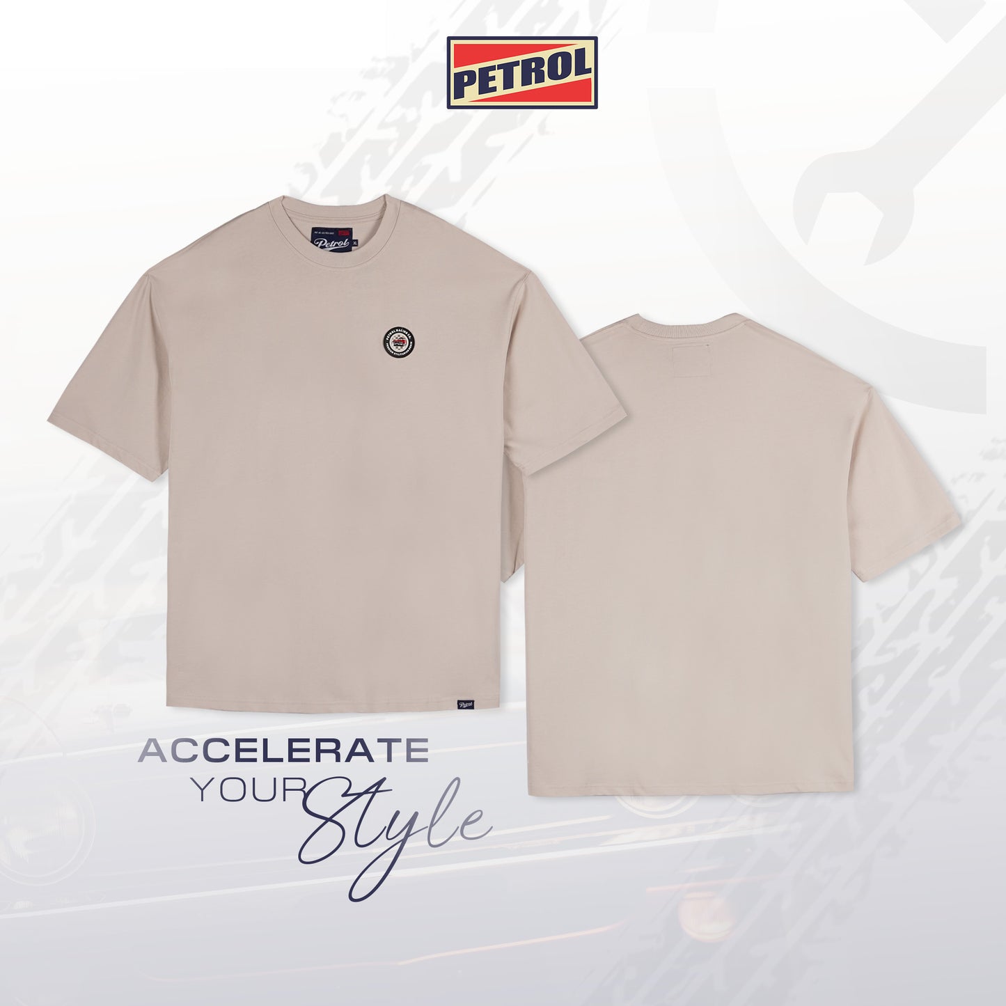 Petrol Men's Basic Tees Oversized Fitting 172478 (Sand)