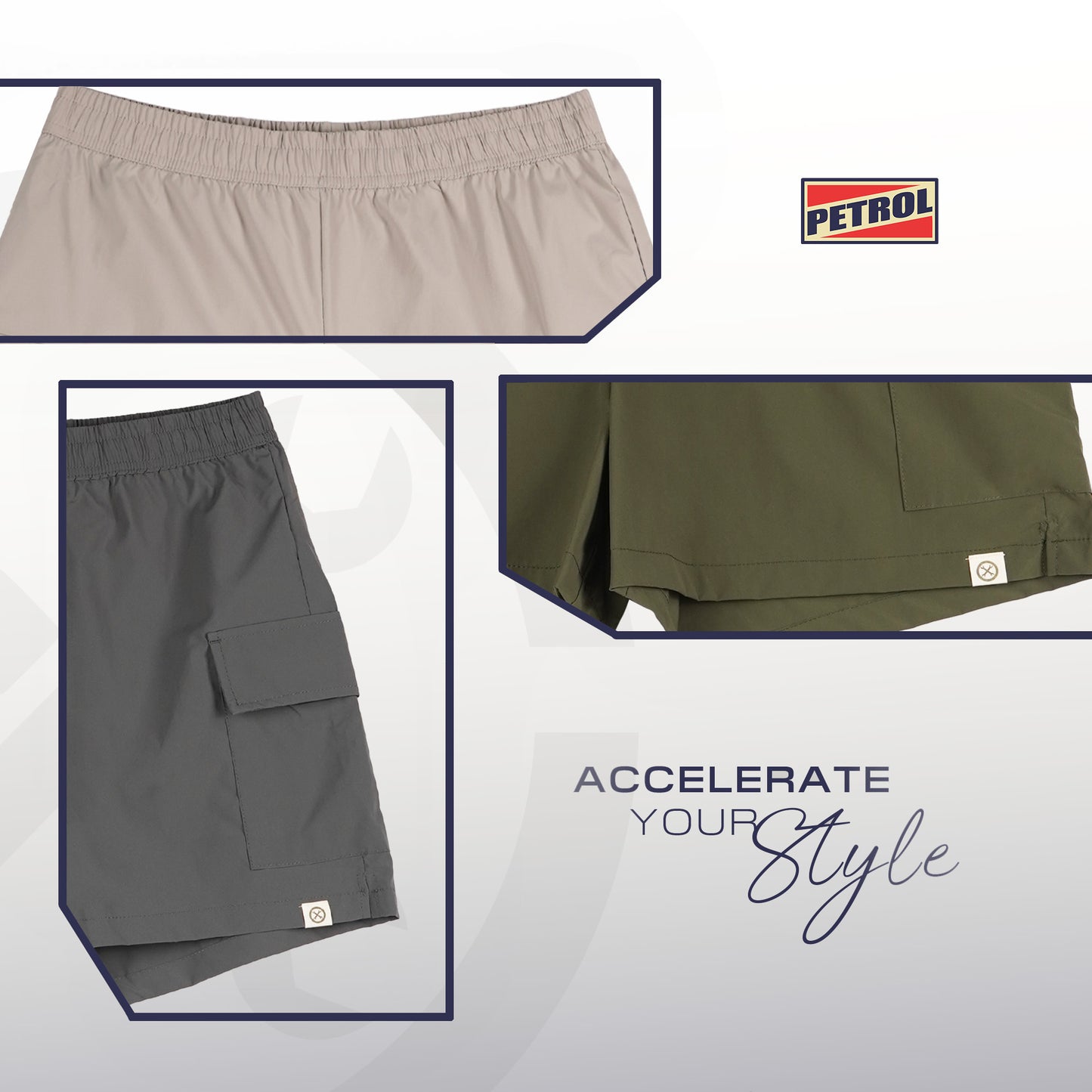 Petrol Ladies Basic Non-Denim Cargo Short 184842 (Dark Gray)