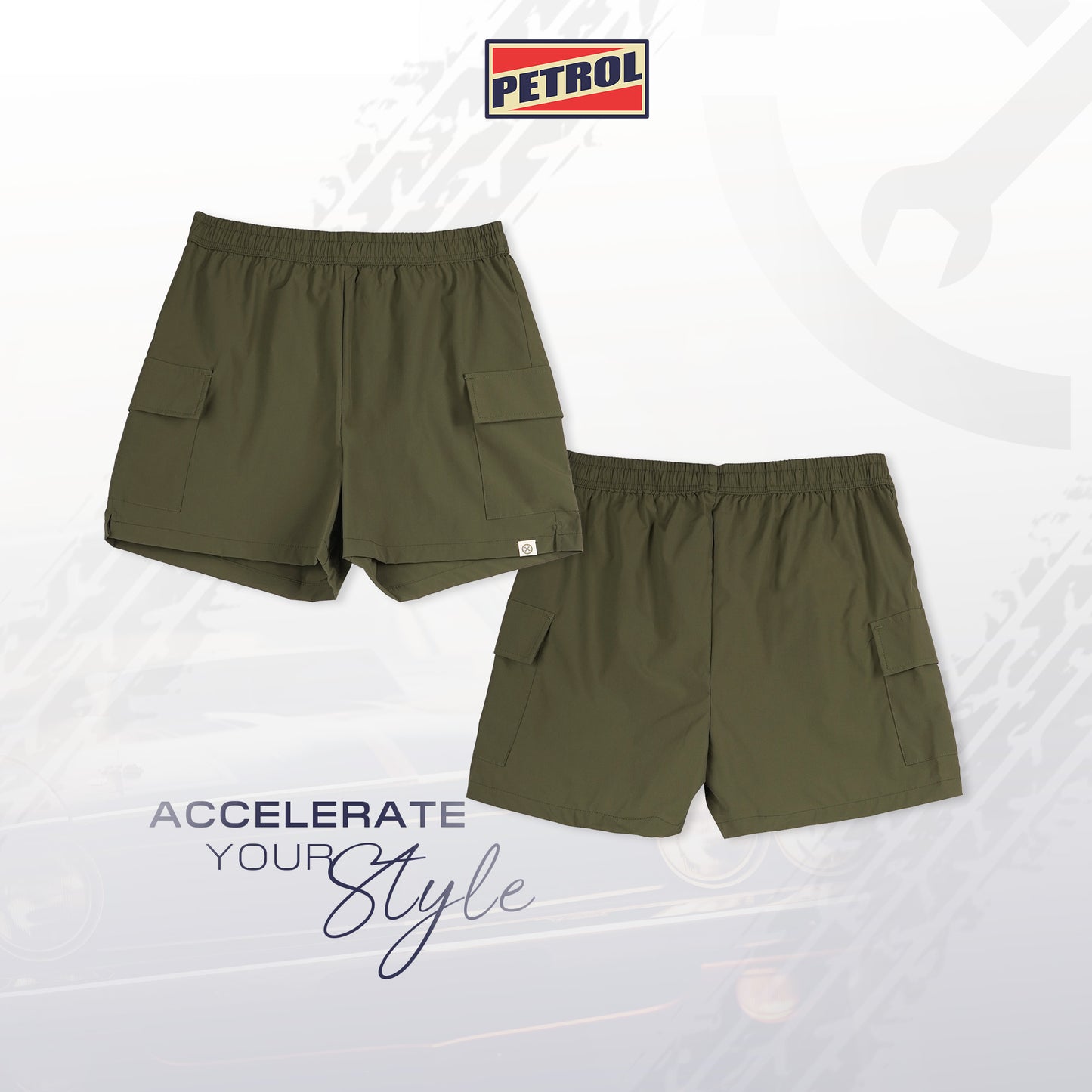 Petrol Ladies Basic Non-Denim Cargo Short 184842 (Fatigue)