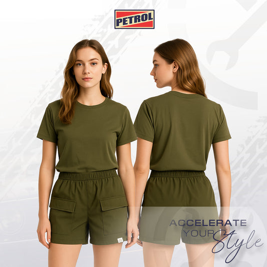Petrol Ladies Basic Non-Denim Cargo Short 184842 (Fatigue)