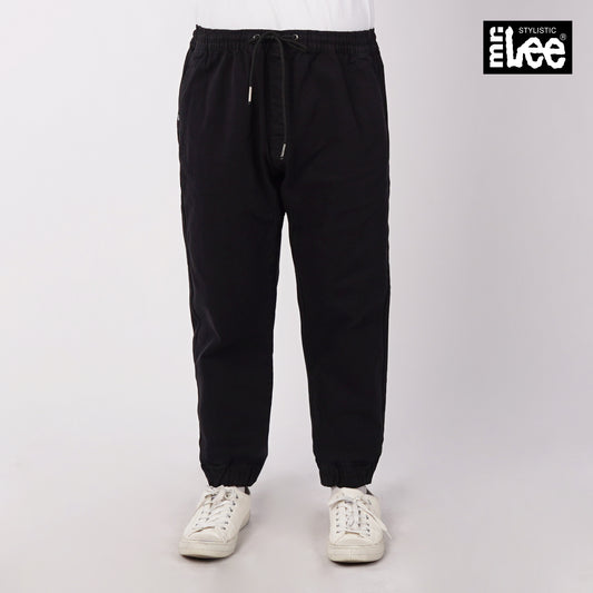 Stylistic Mr. Lee Men's Basic Non-Denim Jogger Pants Mid Waist 176596 (Black)