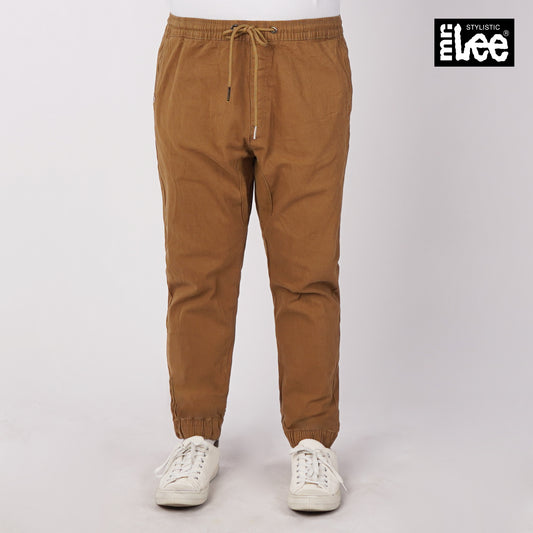 Stylistic Mr. Lee Men's Basic Non-Denim Jogger Pants Mid Waist 176596 (Khaki)