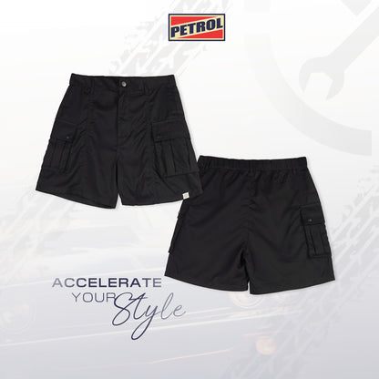 Petrol Ladies Basic Non-Denim Cargo Short 184833 (Black)