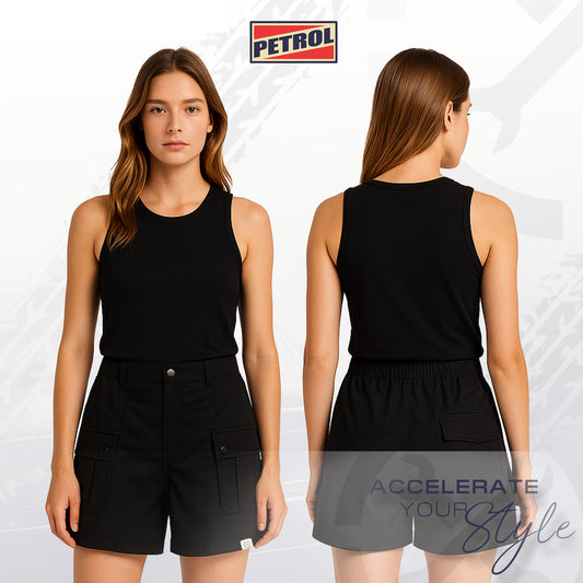 Petrol Ladies Basic Non-Denim Cargo Short 184833 (Black)