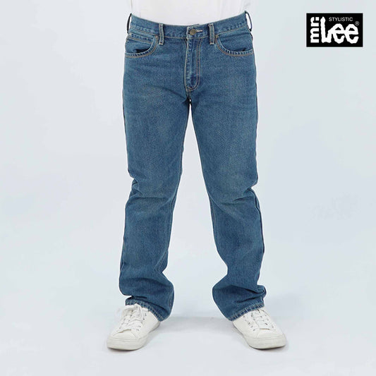 Stylistic Mr. Lee Men's Basic Denim Slim Straight Mid Waist 181912 (Medium Shade)
