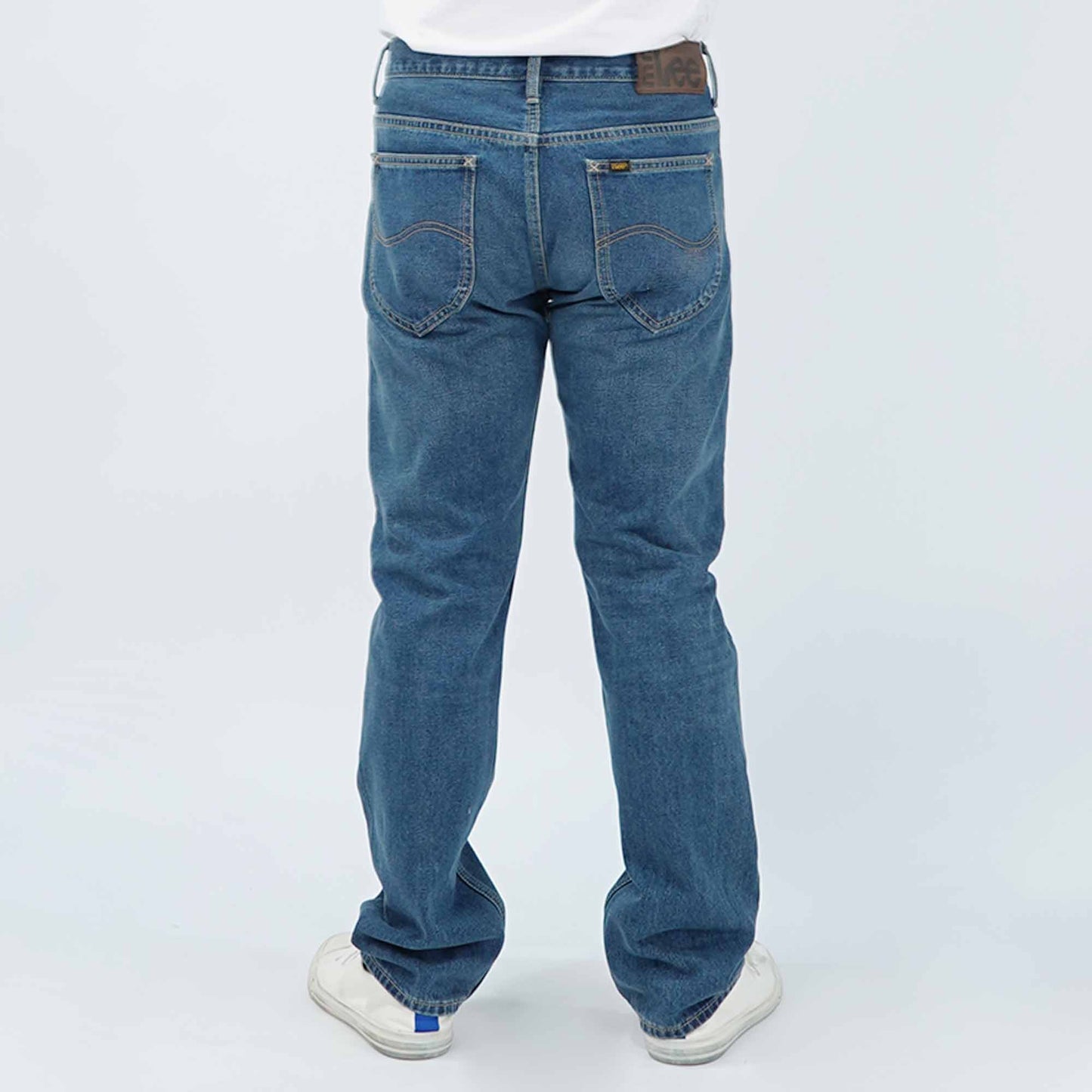 Stylistic Mr. Lee Men's Basic Denim Slim Straight Mid Waist 181912 (Medium Shade)