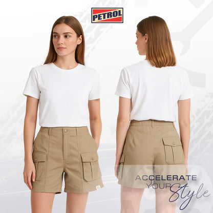 Petrol Ladies Basic Non-Denim Cargo Short 184833 (Khaki)