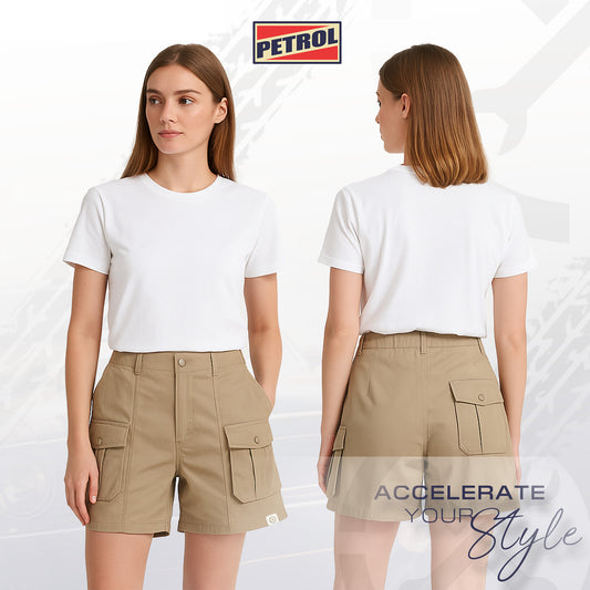 Petrol Ladies Basic Non-Denim Cargo Short 184833 (Khaki)