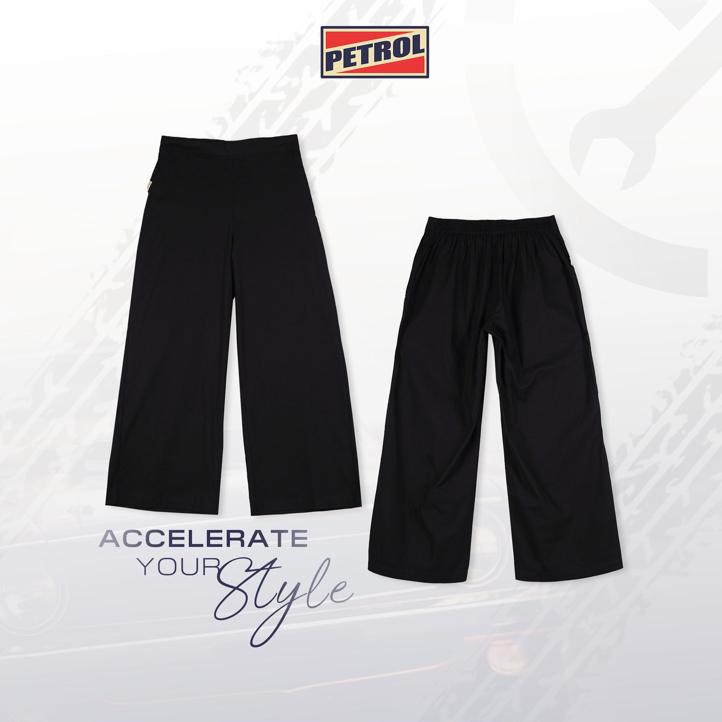 Petrol Ladies Basic Non-Denim Cullotes Mid-Rise 168257 (Black)