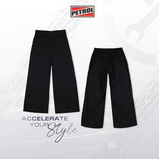 Petrol Ladies Basic Non-Denim Cullotes Mid-Rise 168257 (Black)