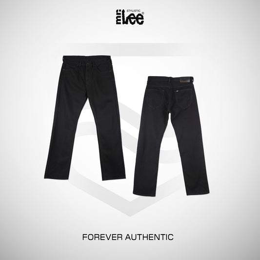 Stylistic Mr. Lee Men's Basic Denim Regular Straight Mid Waist 183204 (Black)