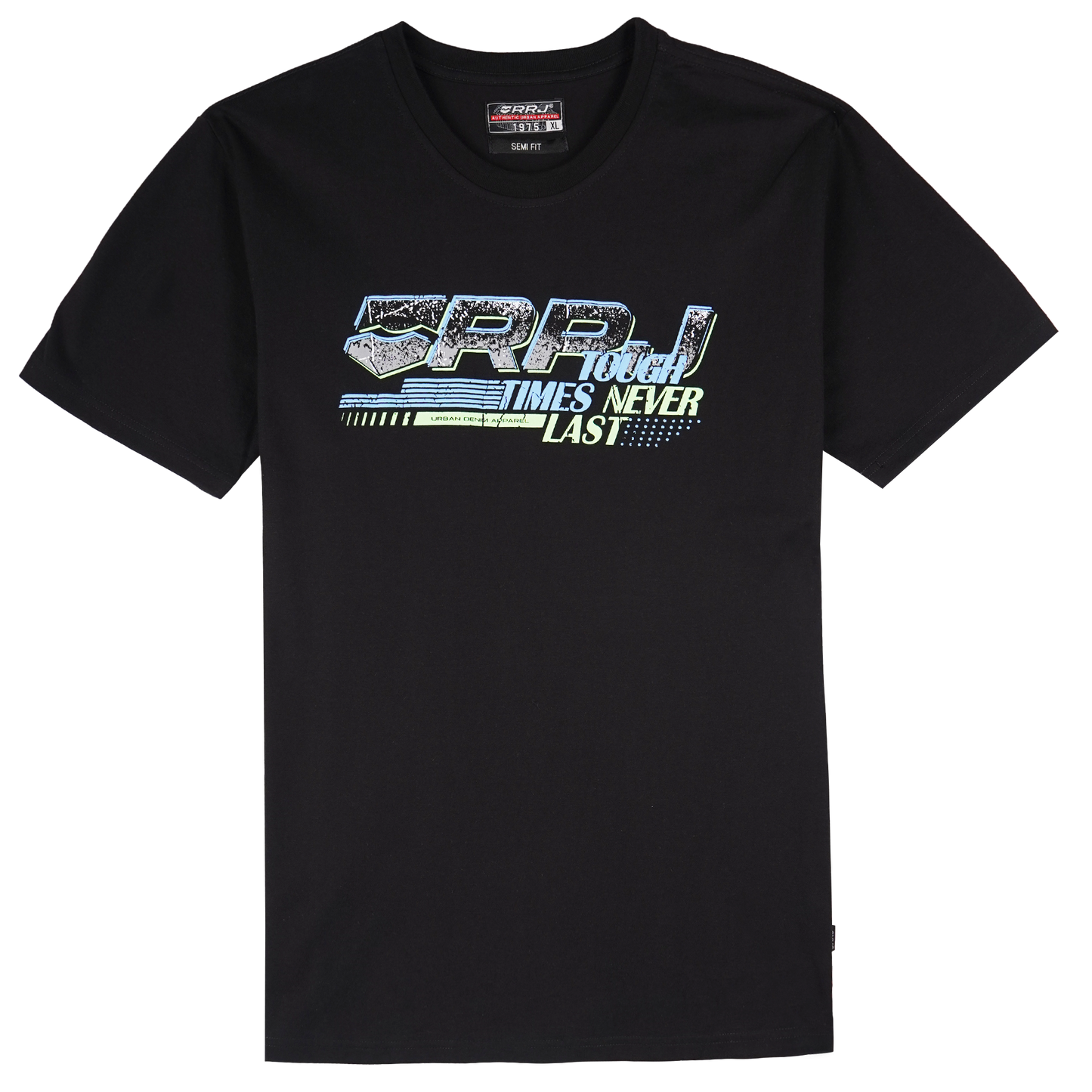 RRJ Men's Basic Tees Semibody Fitting 181040-U (Black)