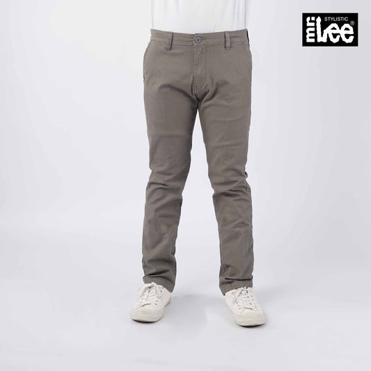 Stylistic Mr. Lee Men's Basic Non-Denim Chino Pants Mid Waist 181238 (Gun Metal)