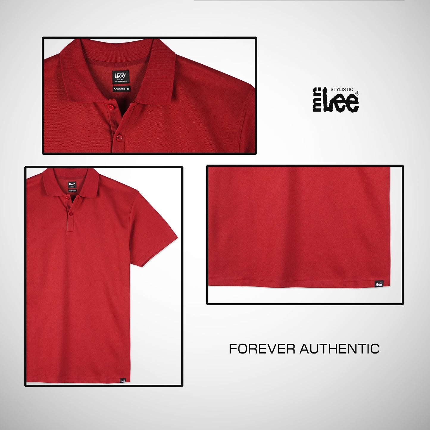 Stylistic Mr. Lee Men's Basic Collared Shirt Comfort Fit 183256 (Light Gray)