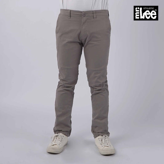 Stylistic Mr. Lee Men's Basic Non-Denim Chino Pants Mid Waist 181247 (Gray)