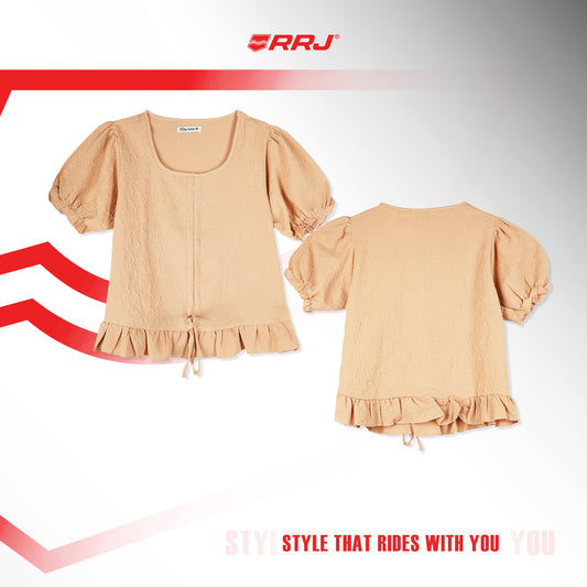 RRJ Ladies Basic Tees Boxy Fitting 163816-U (Beige)