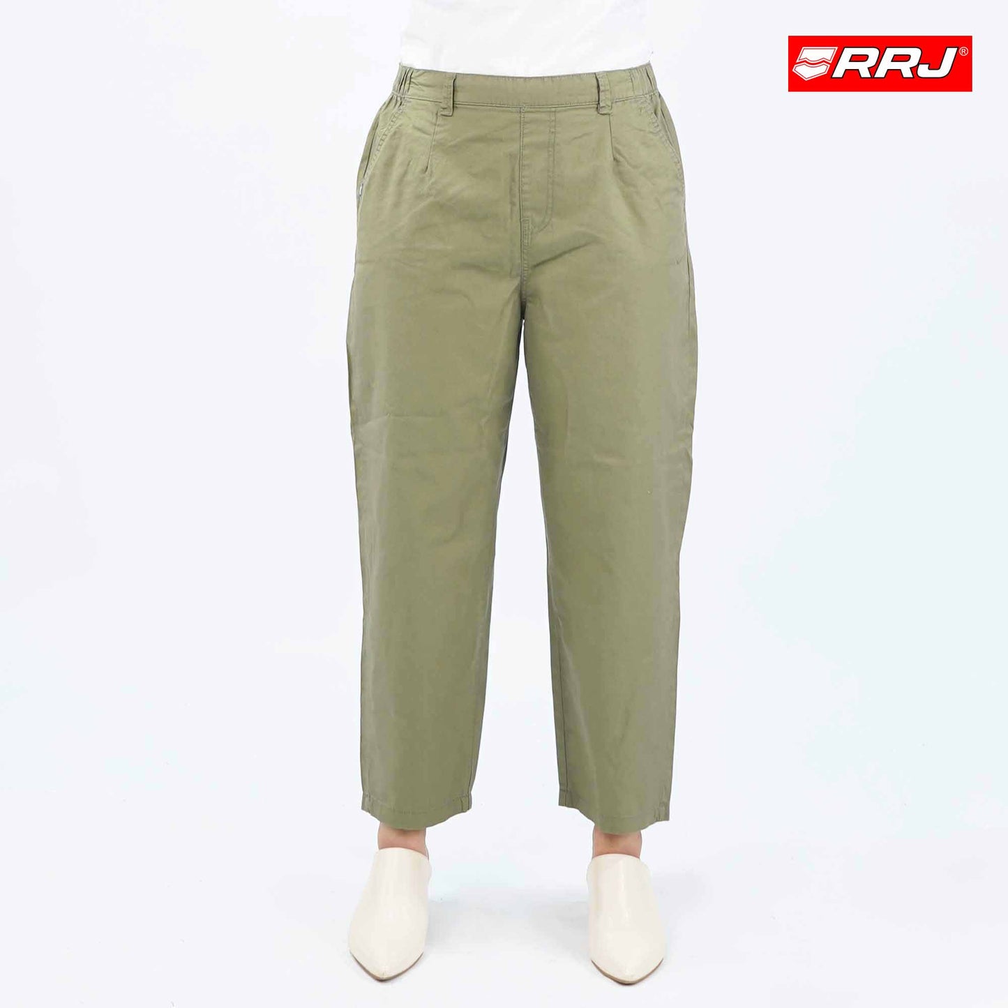 RRJ Ladies Basic Non-Denim Trouser Mid-Rise 172102-U (Deep Green)