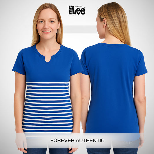 Stylistic Mr. Lee Ladies Basic Tees Regular Fit 130043 (Blue)