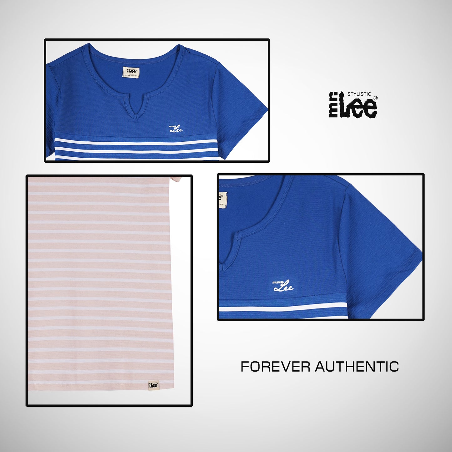 Stylistic Mr. Lee Ladies Basic Tees Regular Fit 130043 (Blue)