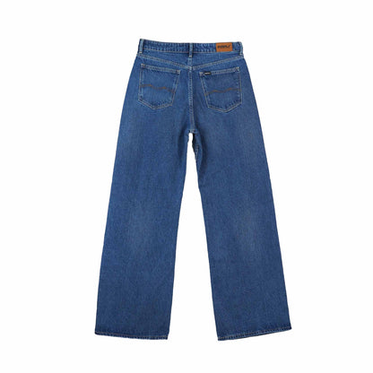 RRJ Ladies Basic Denim Wideleg Pants Mid-Rise 184623 (Medium Shade)