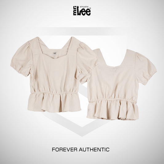 Stylistic Mr. Lee Ladies Basic Woven Shirt Boxy Fit 171338-U (Beige)