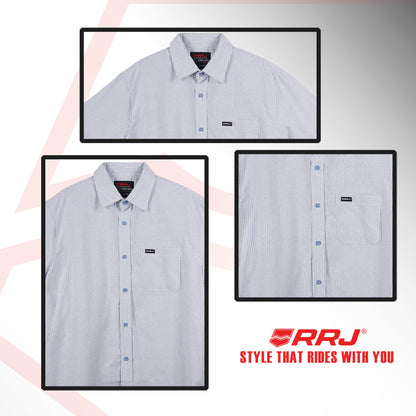 RRJ Men's Basic Woven Shirt Semifit Fitting 168375 (Blue)