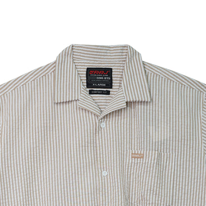 RRJ Men's Basic Woven Shirt Semibody Fitting 169740 (Brown)