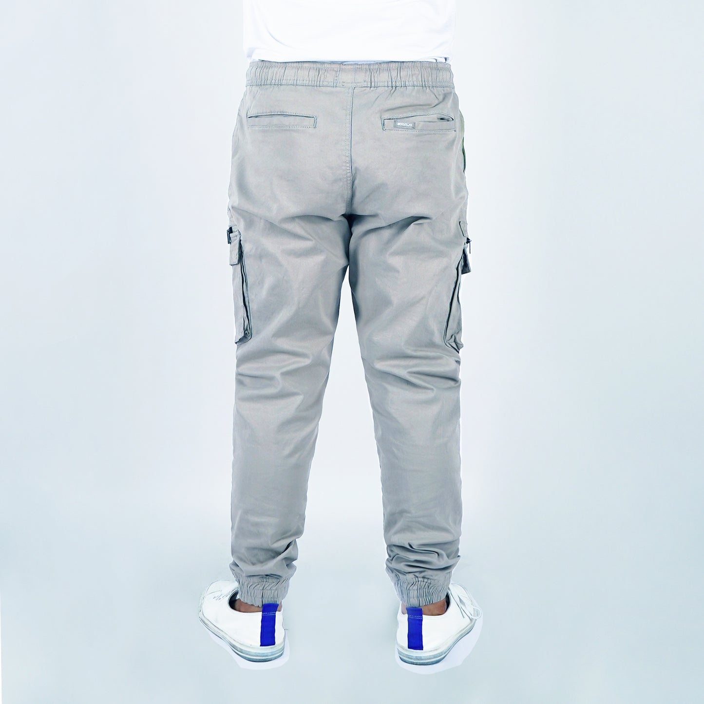 RRJ Men's Basic Non-Denim Cargo Pants Mid-Rise 177235 (Light Gray)