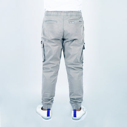 RRJ Men's Basic Non-Denim Cargo Pants Mid-Rise 177235 (Light Gray)