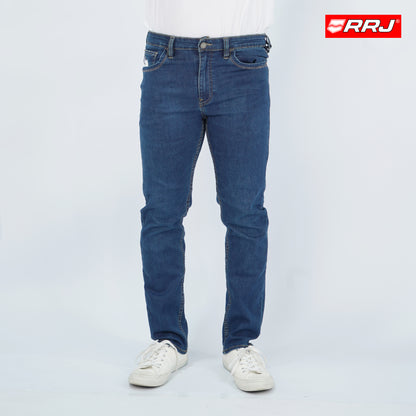 RRJ Men's Basic Denim Pants Superskinny Fitting Mid-Rise 179064-U (Dark Shade)