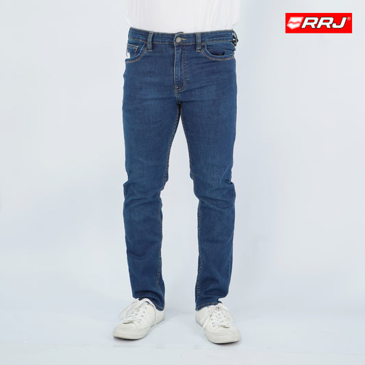 RRJ Men's Basic Denim Pants Superskinny Fitting Mid-Rise 179064-U (Dark Shade)