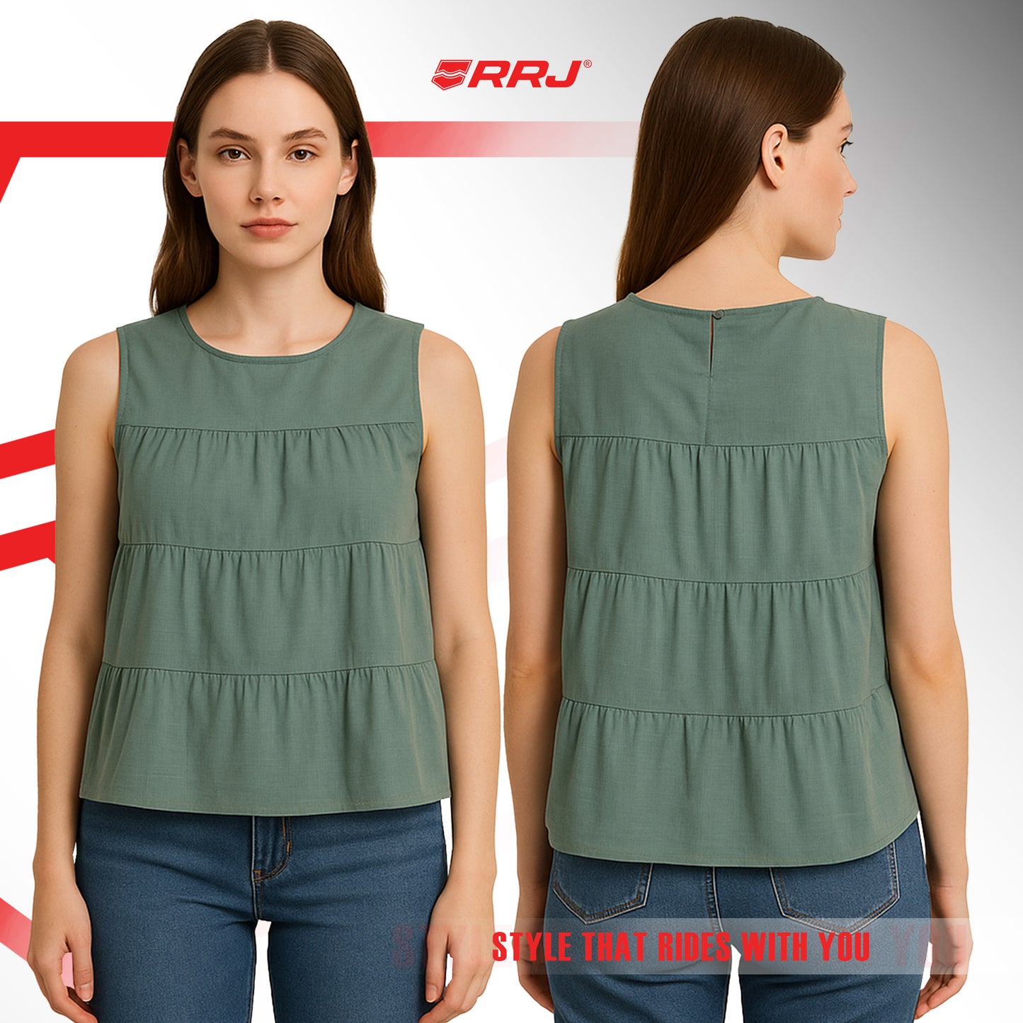 RRJ Ladies Basic Woven Regular Fitting 168718 (Green)