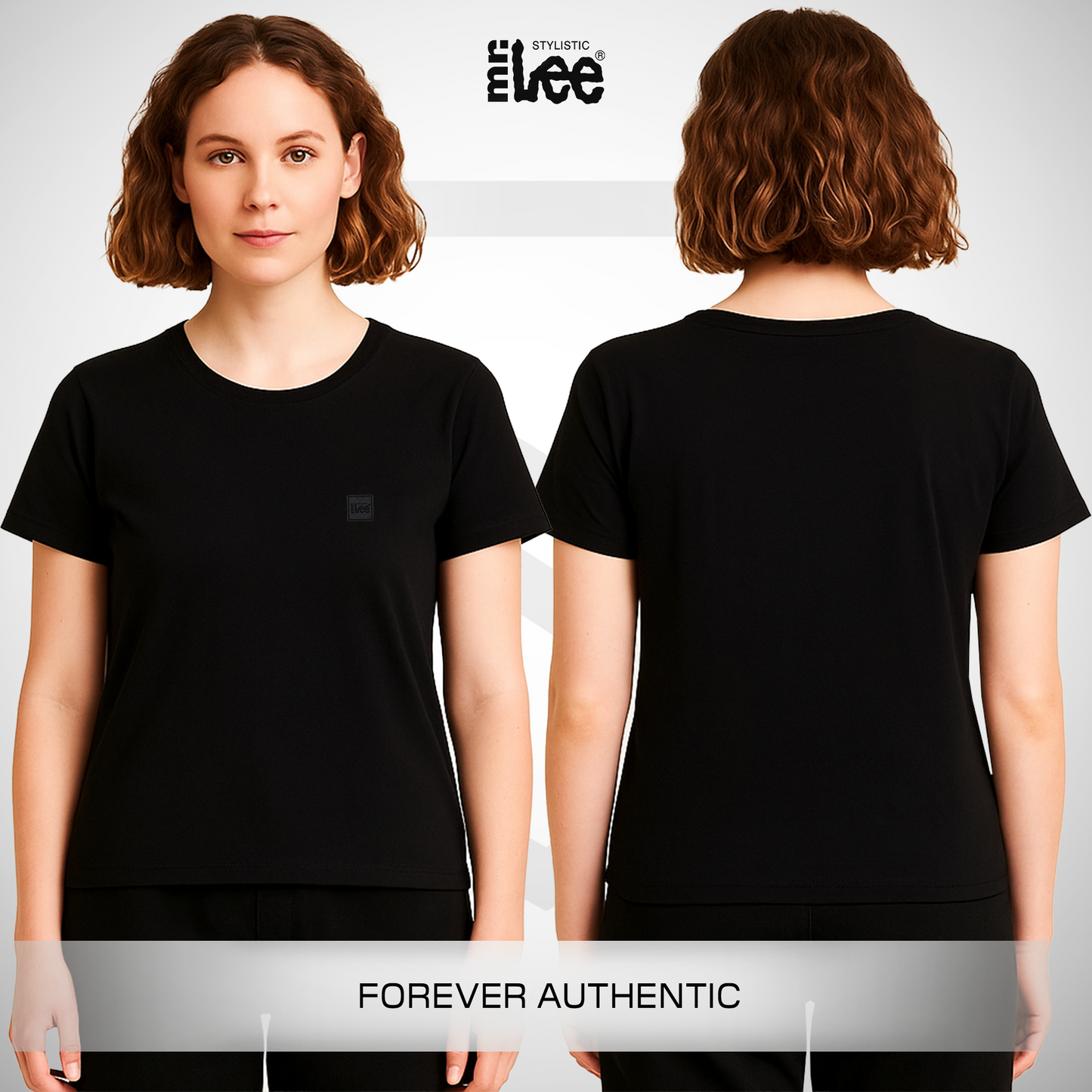 Stylistic Mr. Lee Ladies Basic Tees Regular Fit 181386 (Black)