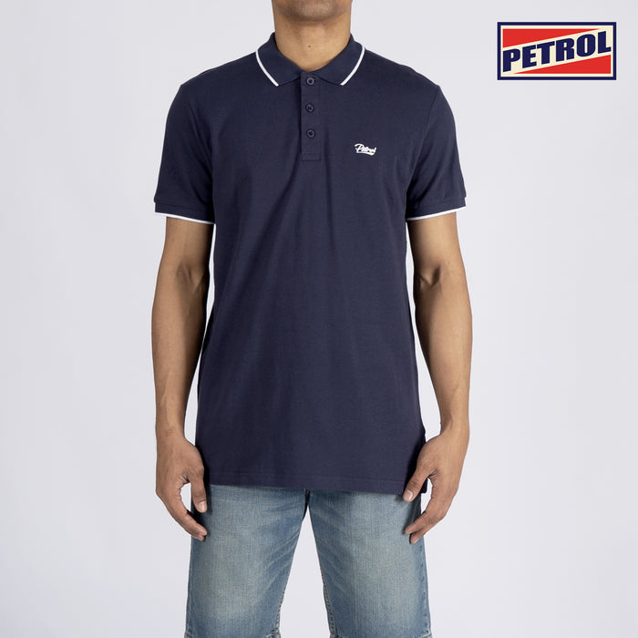 Petrol Basic Collared for Men Slim Fitting Cotton Jersey Fabric Trendy fashion Casual Top Navy Blue Polo shirt for Men 137504-U (Navy Blue)