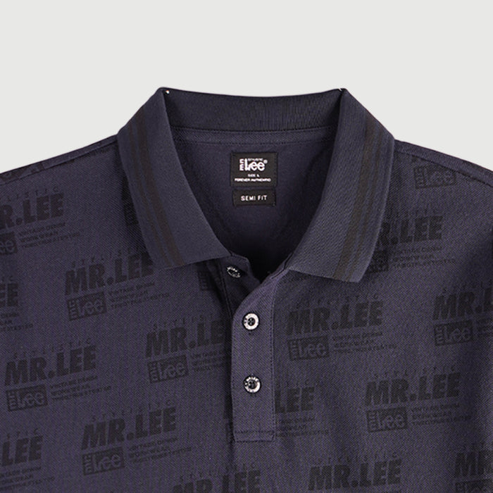 Stylistic Mr. Lee Men's Basic Collared Semi body Fit 105117 (Navy)