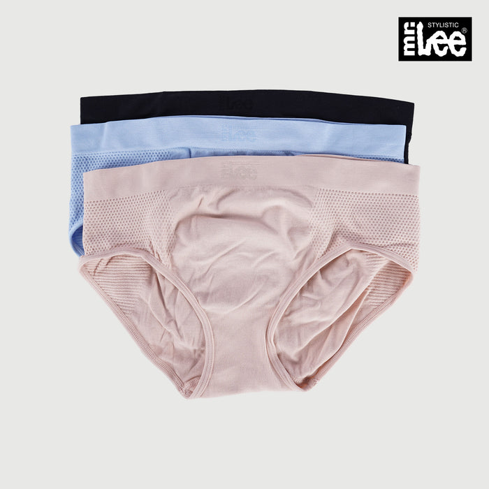 Stylistic Mr. Lee Ladies Accessories Basic Innerwear 3in1 Seamless Panty Microfiber Mid Rise 107234 (Assorted)