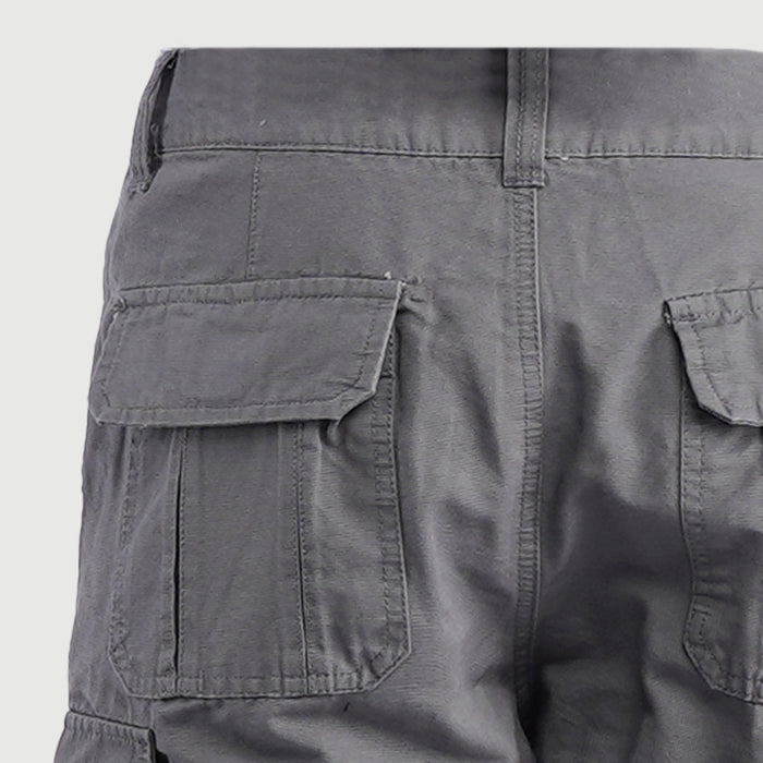 RRJ Basic Non-Denim Cargo Short for Men Regular Fitting Garment Wash Fabric Casual Short Gray Cargo Short for Men 105642 (Gray)