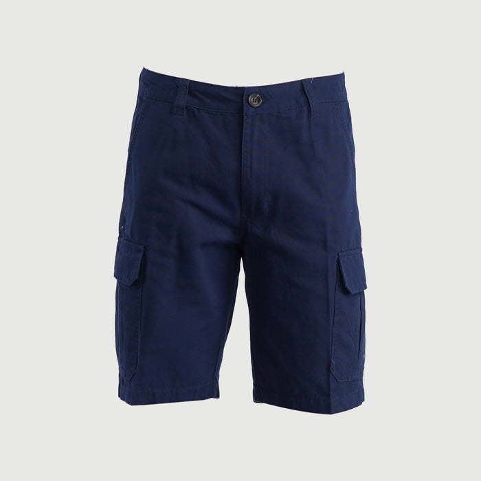 RRJ Basic Non-Denim Cargo Short for Men Regular Fitting Garment Wash Fabric Casual Short Navy Blue Cargo Short for Men 105642 (Navy Blue)