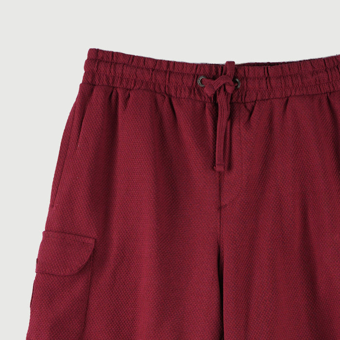 RRJ Basic Non-Denim Jogger Shorts for Men Regular Fitting Rinse Wash Fabric Casual short Maroon Jogger short for Men 113807 (Maroon)