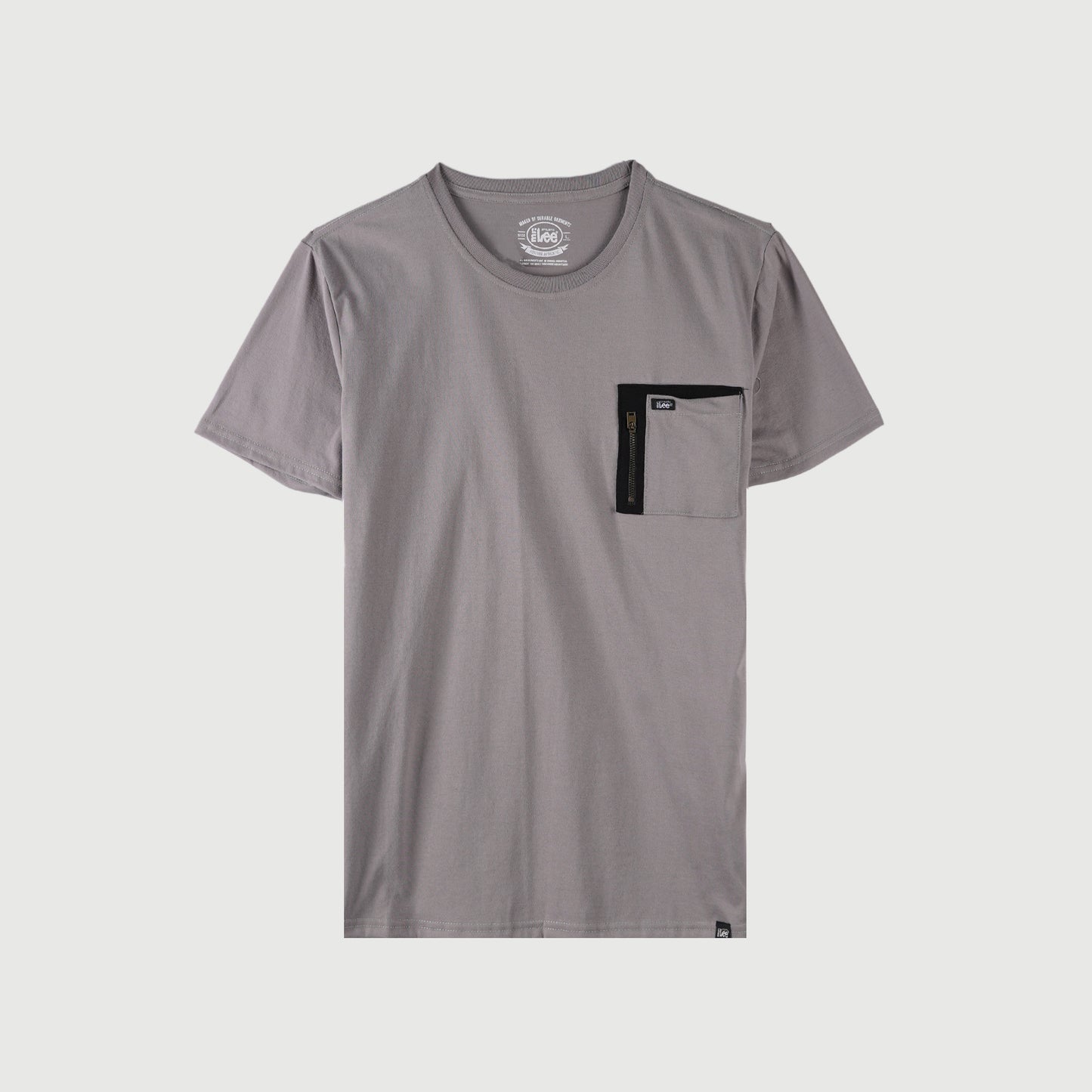 Stylistic Mr. Lee Men's Basic Tees Round Neck T-shirt For Men with Chest Pocket Trendy Fashion Apparel High Quality Casual Top For Men  Semi body Fit 118293-U (Charcoal Gray)